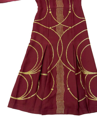 Burberry Burgundy Mulberry Silk Dress