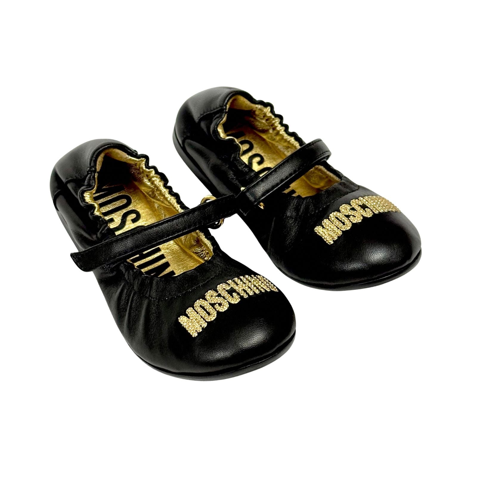 Moschino Black Logo Lettering Ballerina