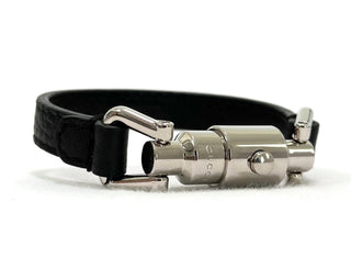 Gucci Jackie Piston Closure Leather Bracelet