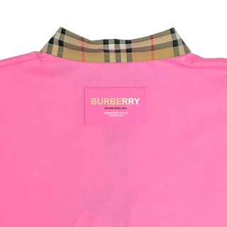 Burberry Pink Polo Dress with Classic Vintage Design and Brand Logo Patch