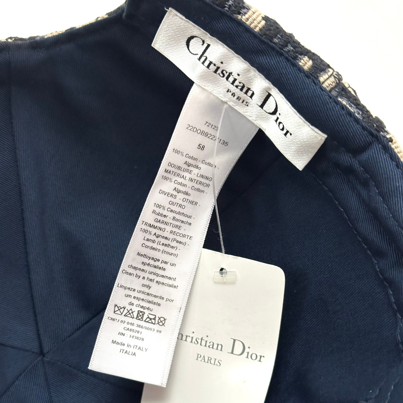 Christian Dior Oblique Navy Baseball Cap