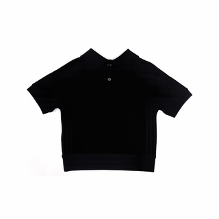 Burberry Black Gold Name Logo Polo Shirt