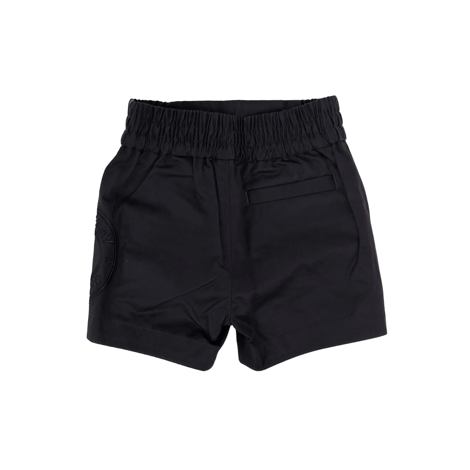 Burberry Black Round Embroidery Brand Logo Shorts
