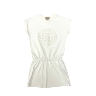 Gucci White Cotton GG Print Shirt Dress