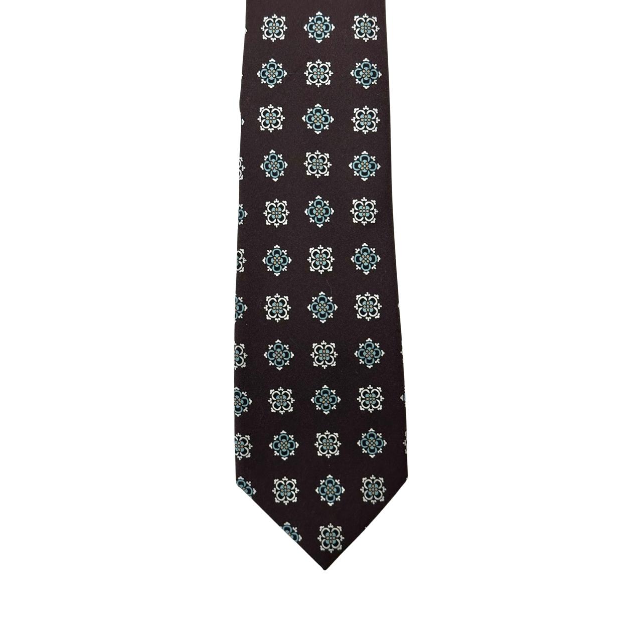Gucci Brown With Print Silk Tie