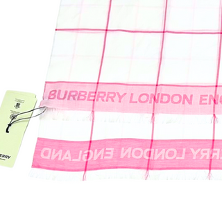 Burberry Pink White Classic Caro Patch Scarf