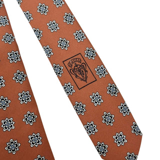 Gucci Dark Orange with Print Silk Tie