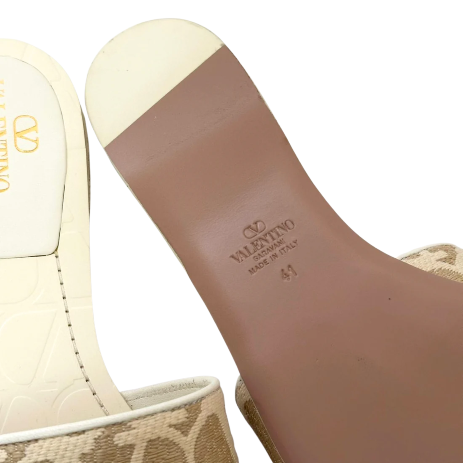 Valentino Garavani Toile Iconographe Raffia Slides