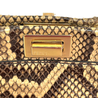 Fendi Peekaboo Mini Python Beige