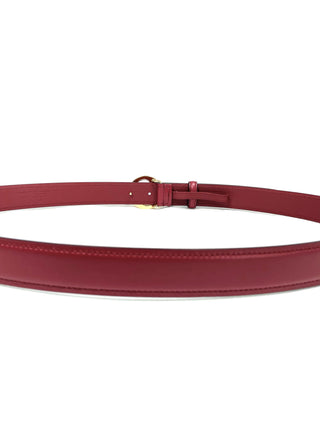 Gucci Dark Red Gold Blondie Buckle Leather Belt