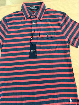 Ralph Lauren Navy Pink Stripe Polo Shirt
