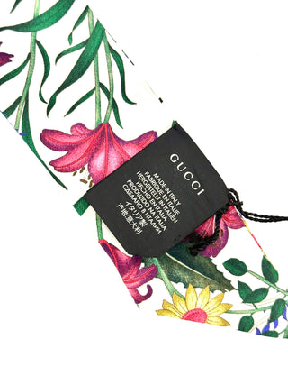 Gucci Printed Silk Twill Ribbon  White / Multicolor