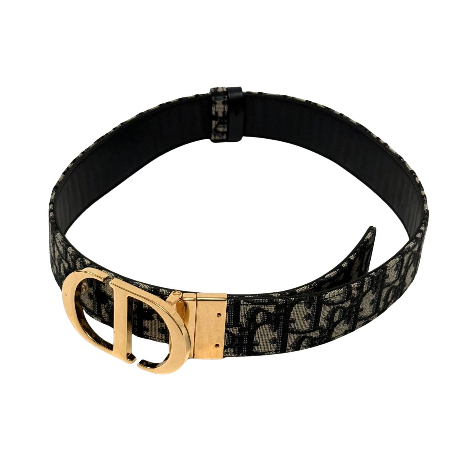 Christian Dior Mointaigne Reversible Belt Oblique Navy
