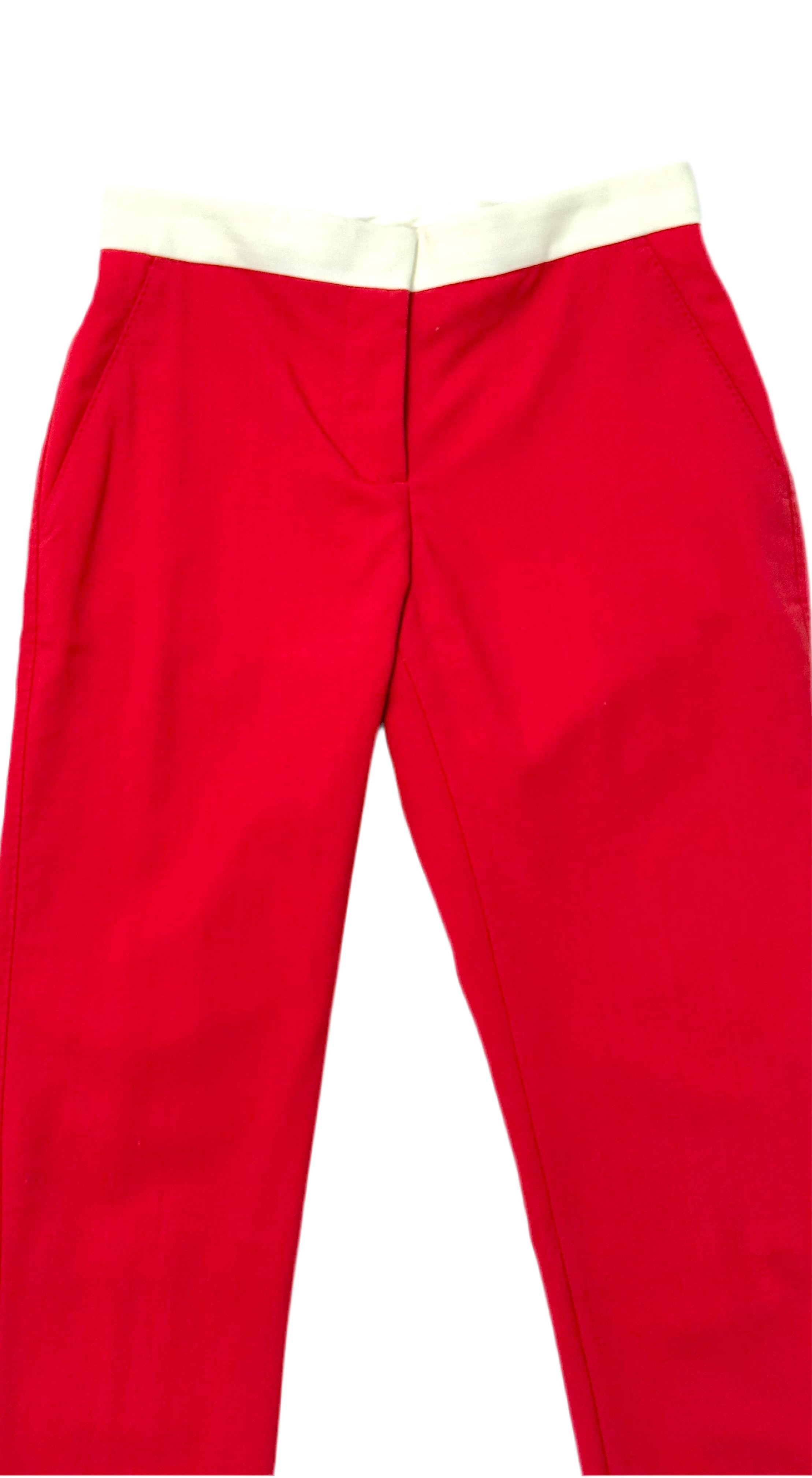 Burberry Two Tone Red Tailored Trousers