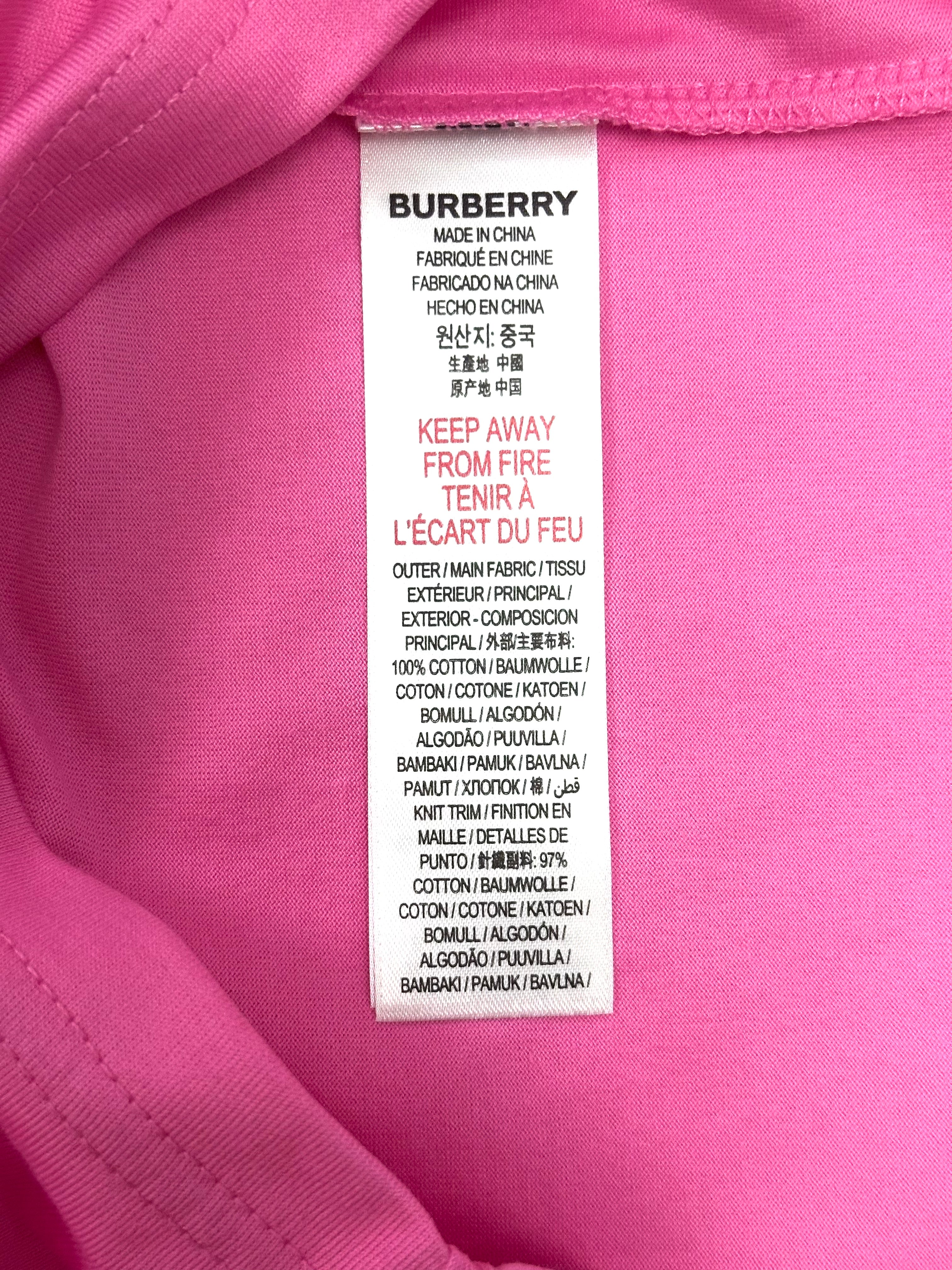 Burberry Pink with Gold Name Logo T’shirt