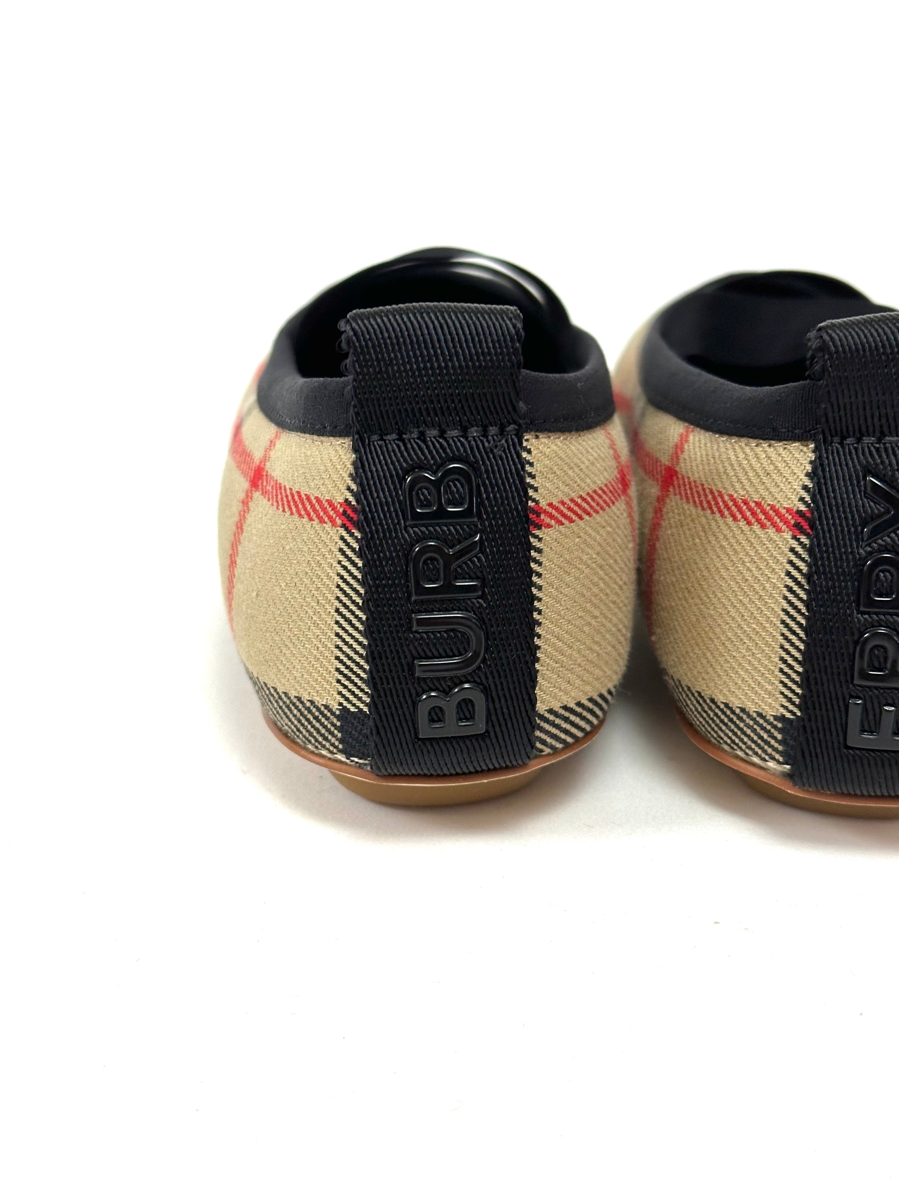 Burberry Classic Vintage Caro Design Ballerinas