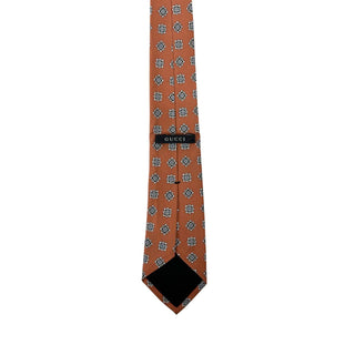 Gucci Dark Orange with Print Silk Tie