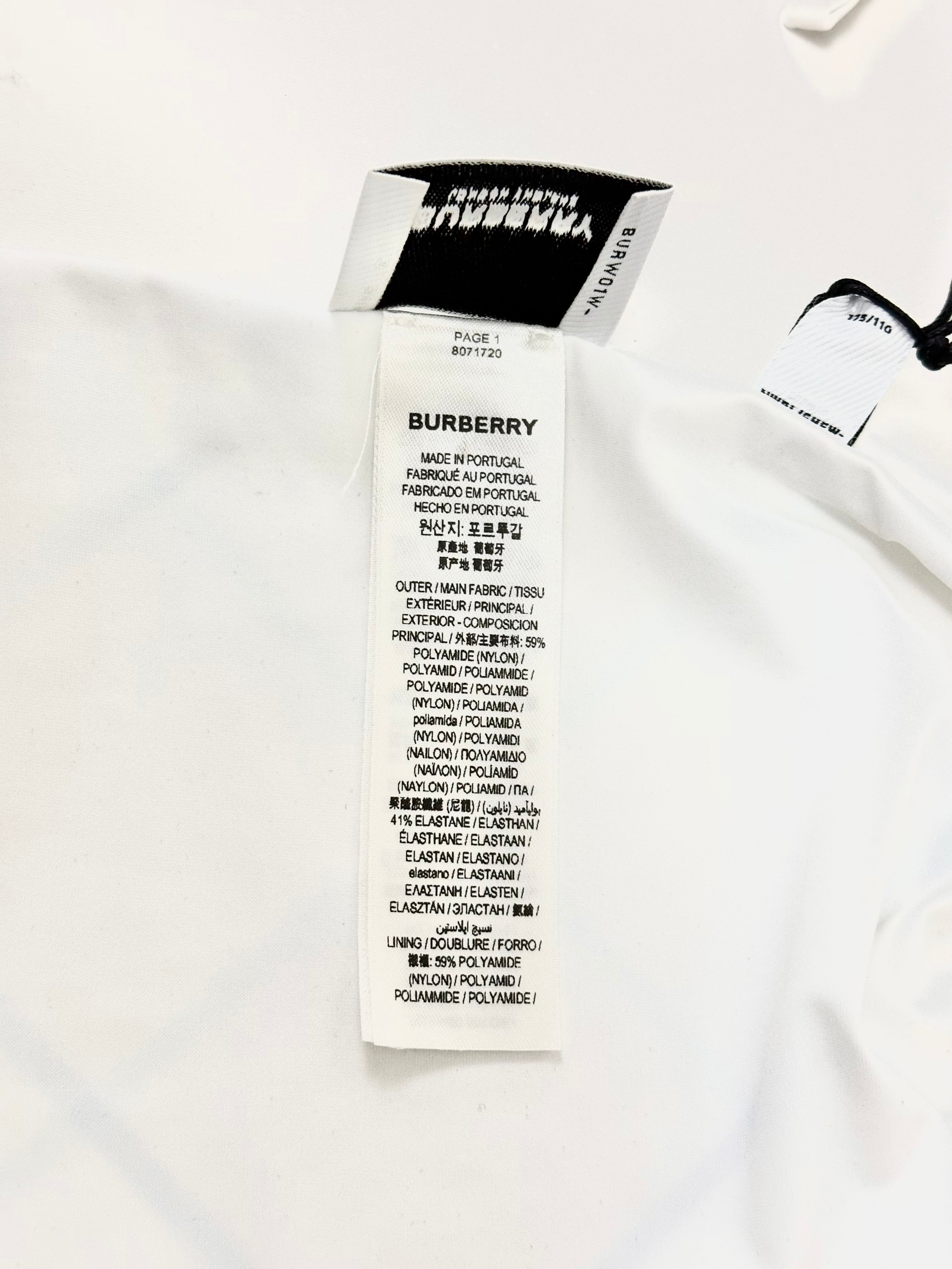 Burberry White Blue Caro Design Bikini