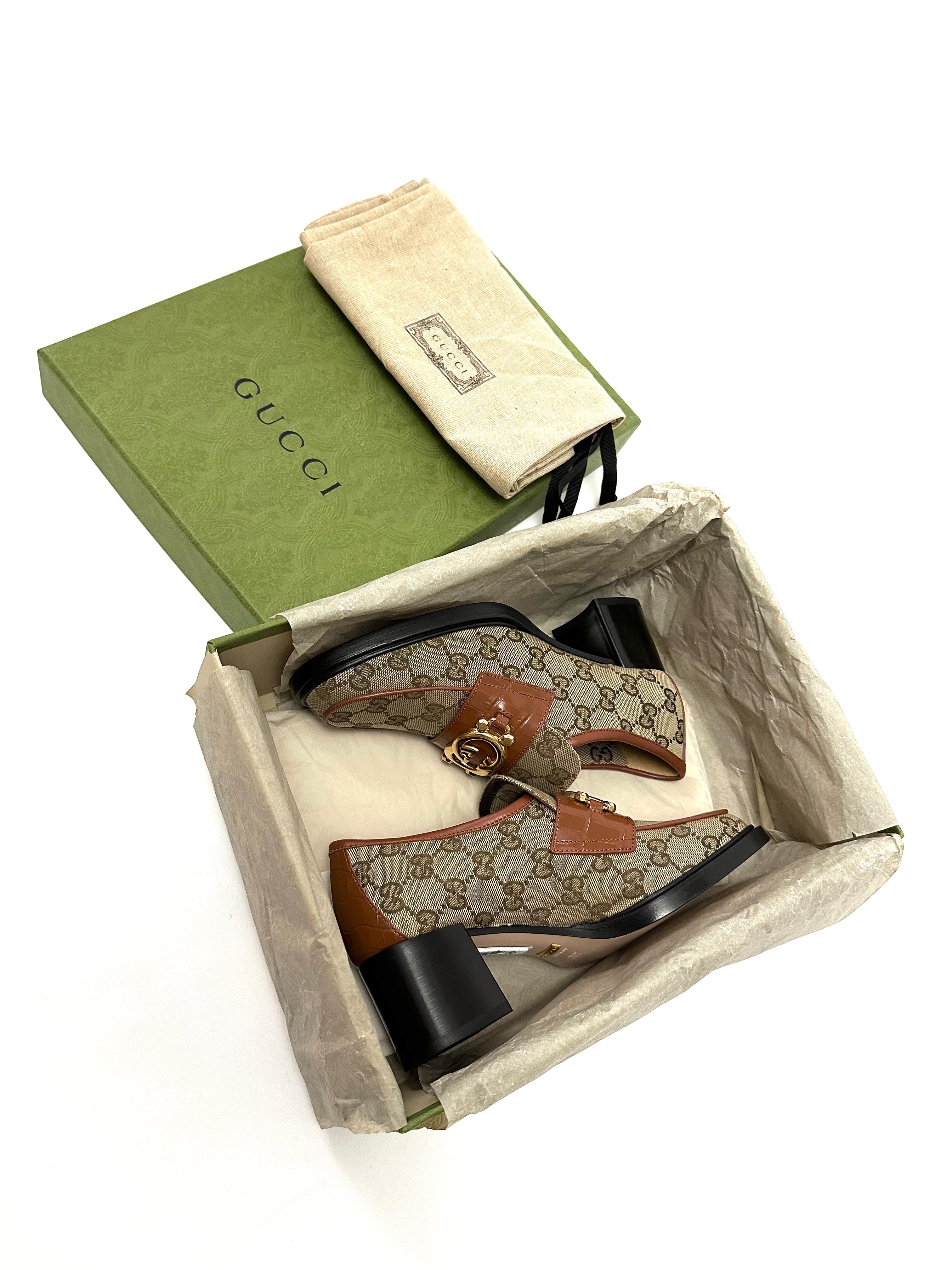Gucci Heel Loafers in Supreme GG Interlocking Canvas