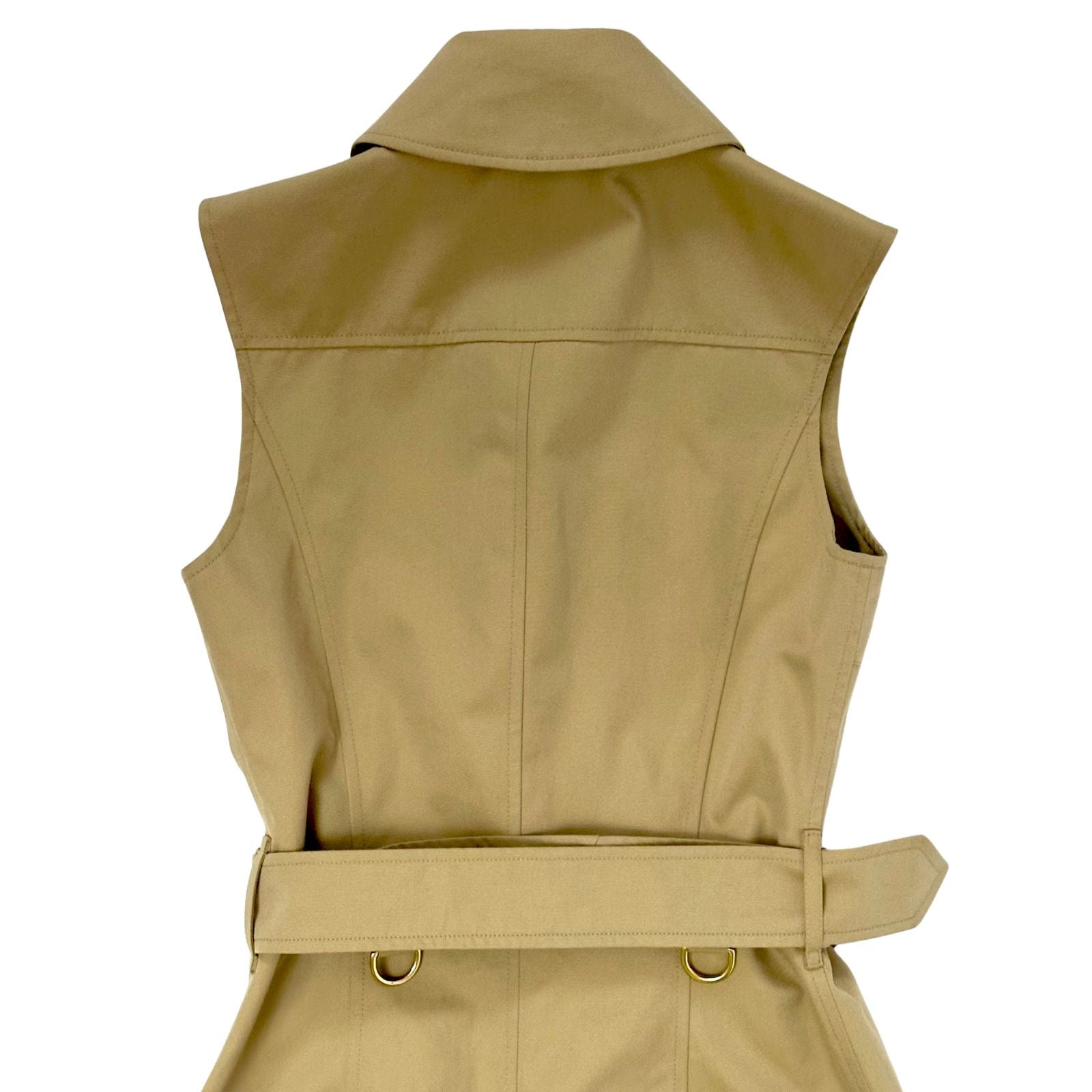 Burberry Sleeveless Cotton Gabardine Trench Coat