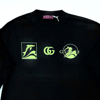 Gucci Long Sleeve Black with Green GG Print