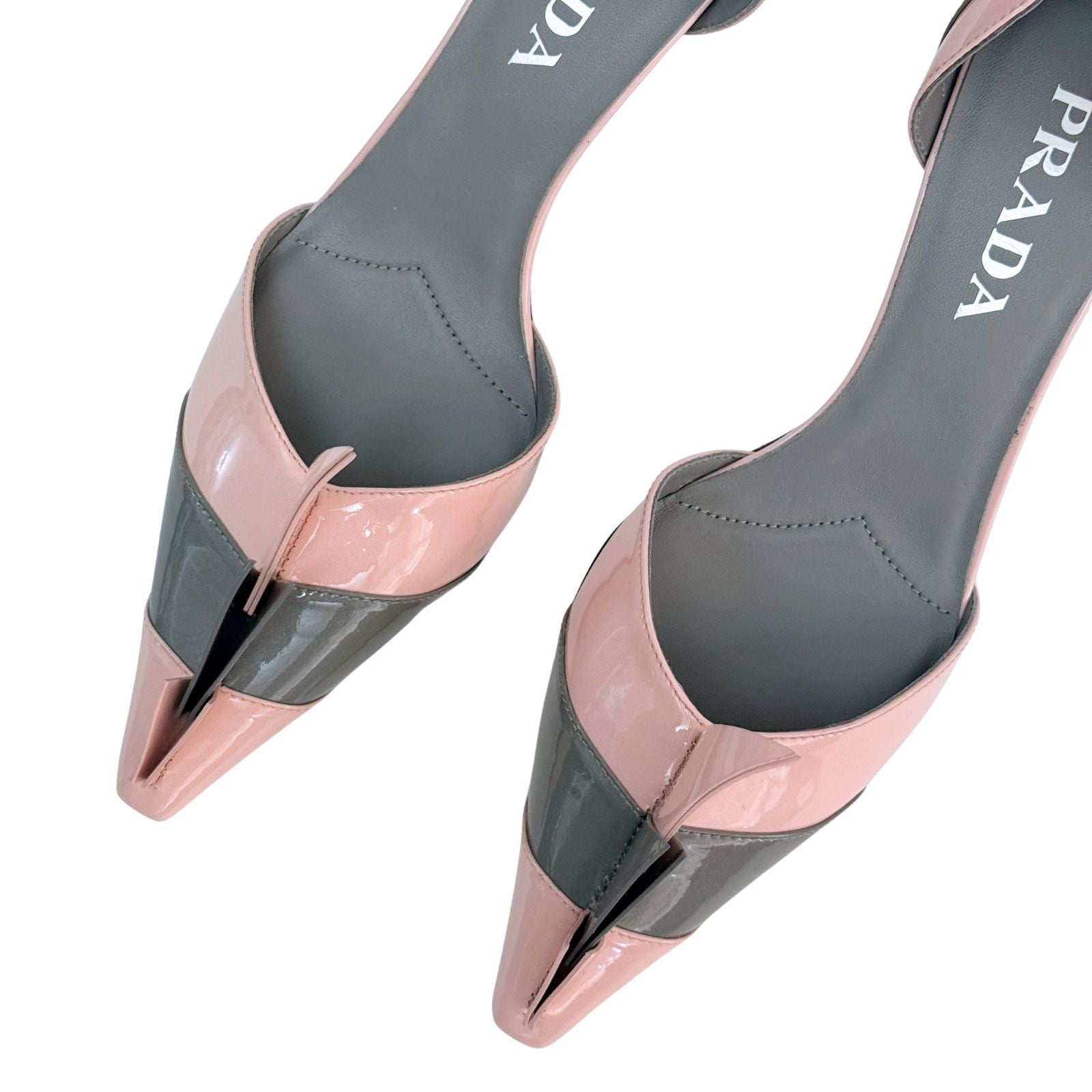 Prada Two Tone Patent Leather D Orsay Pumps