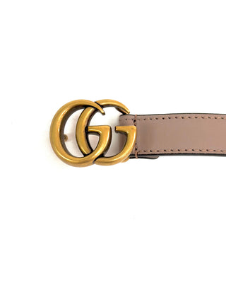 Gucci Leather Belt With GG Gold Buckle