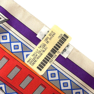 Hermes Maxi Twilly Scarf Beige / Red