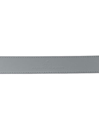 Gucci Grey GG Buckle Leather Belt