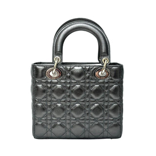 Lady Dior Mettalic Dark Grey Cannage Lambskin