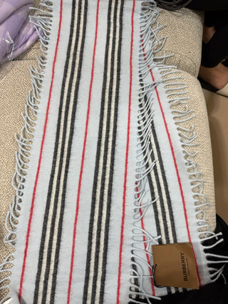 Burberry Baby Blue Red and Black Scarf
