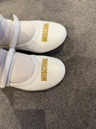 Moschino White Logo Ballerina