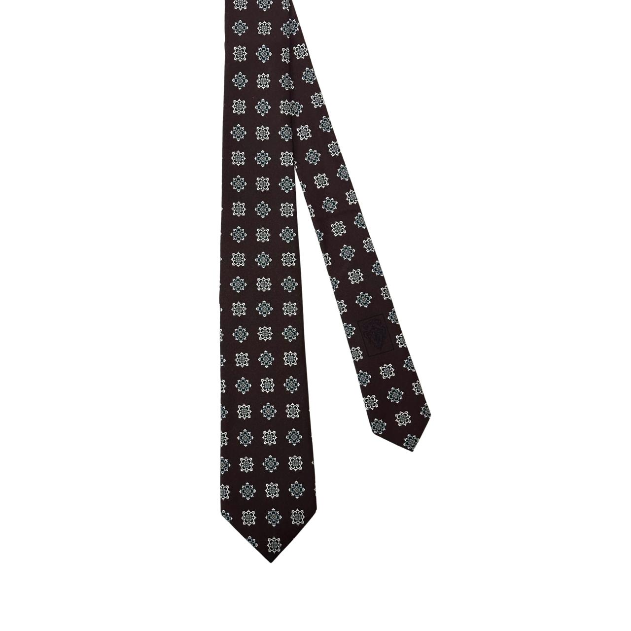 Gucci Brown With Print Silk Tie