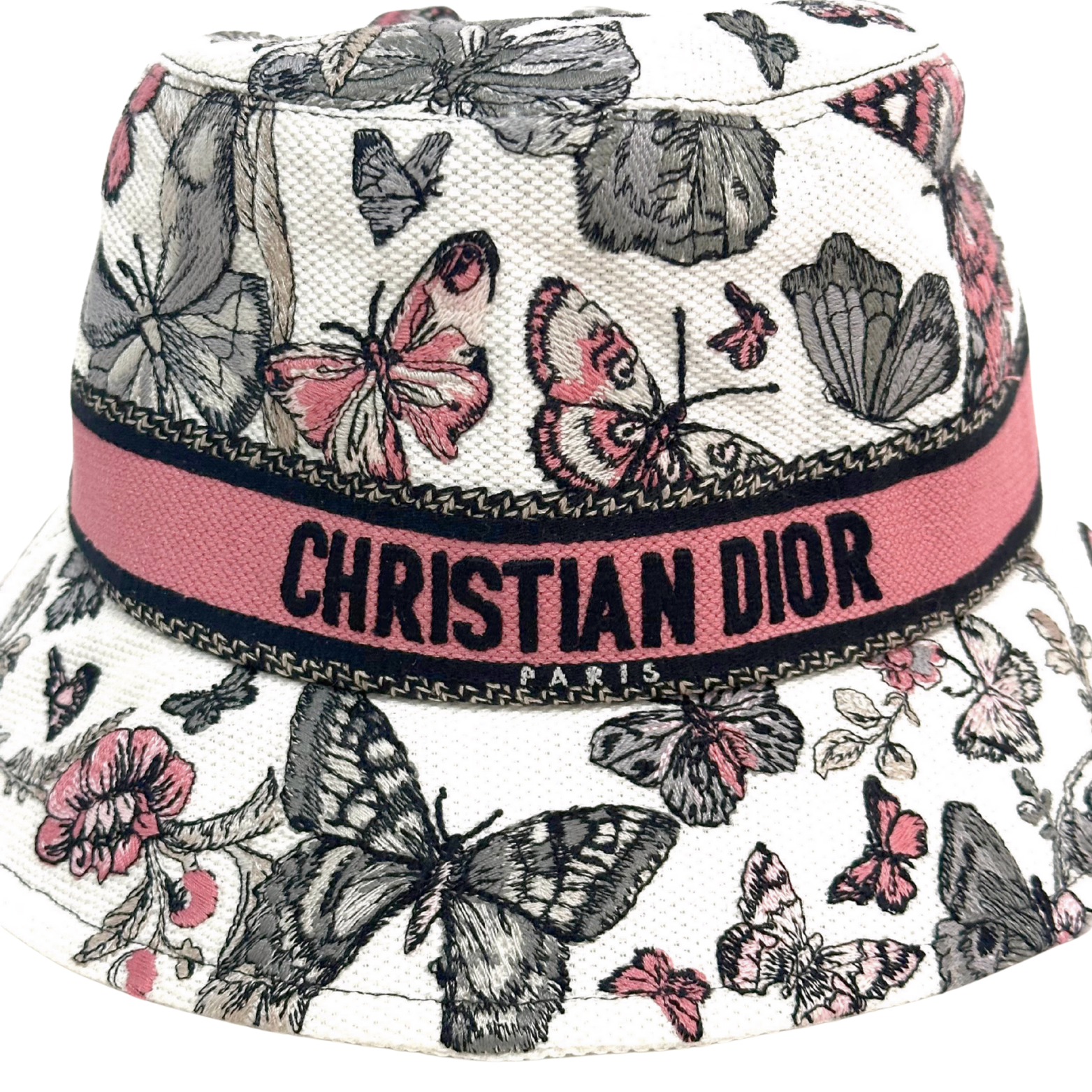 Christian Dior Bucket Hat White Pink Rose