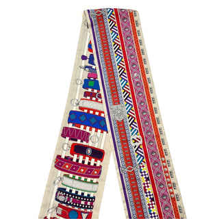 Hermes Maxi Twilly Scarf Beige / Red