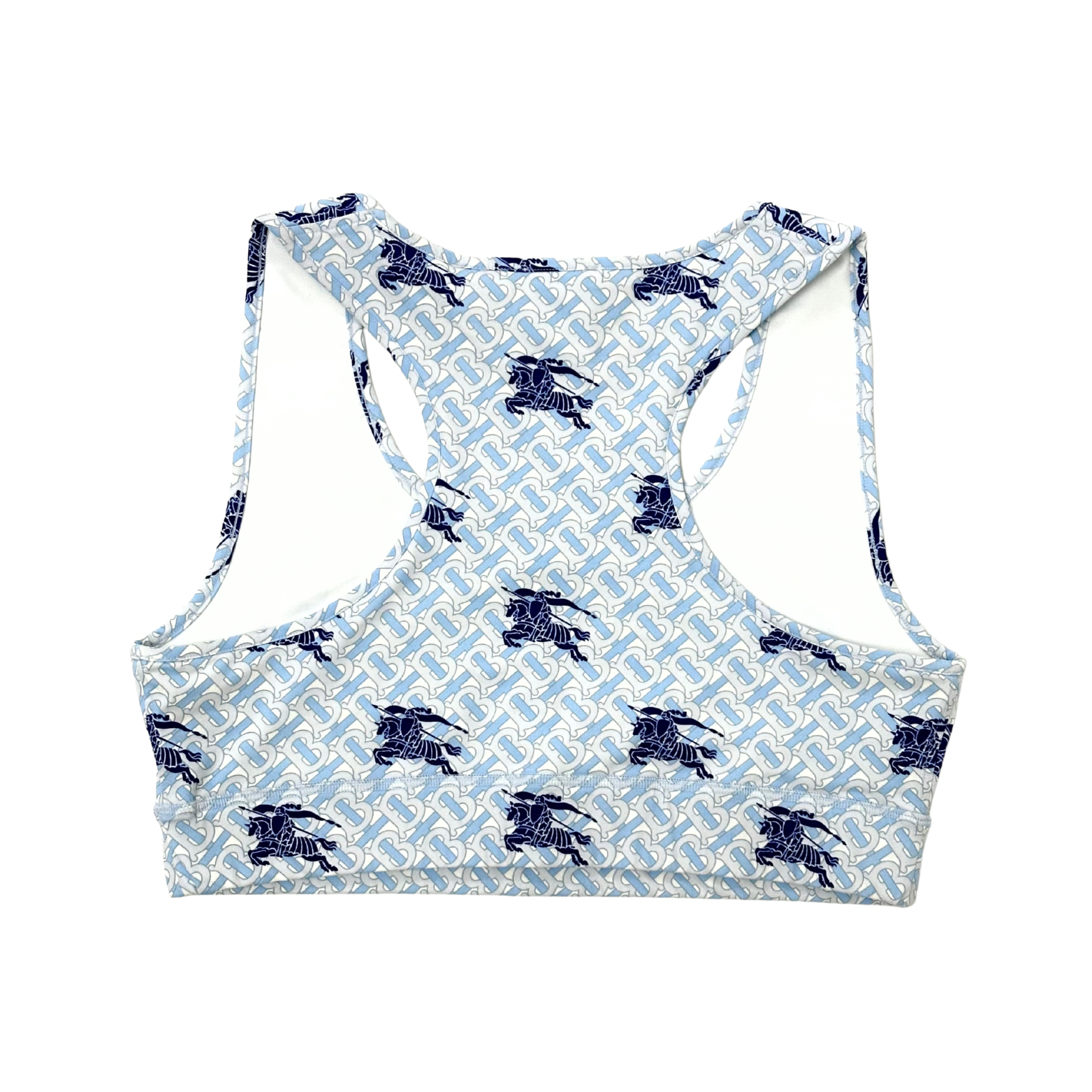 Burberry Iight Blue Crop Top with Iconic Horse Logo