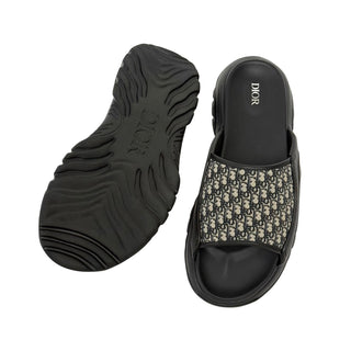 Christian Dior H Town Black Rubber Oblique Sandals