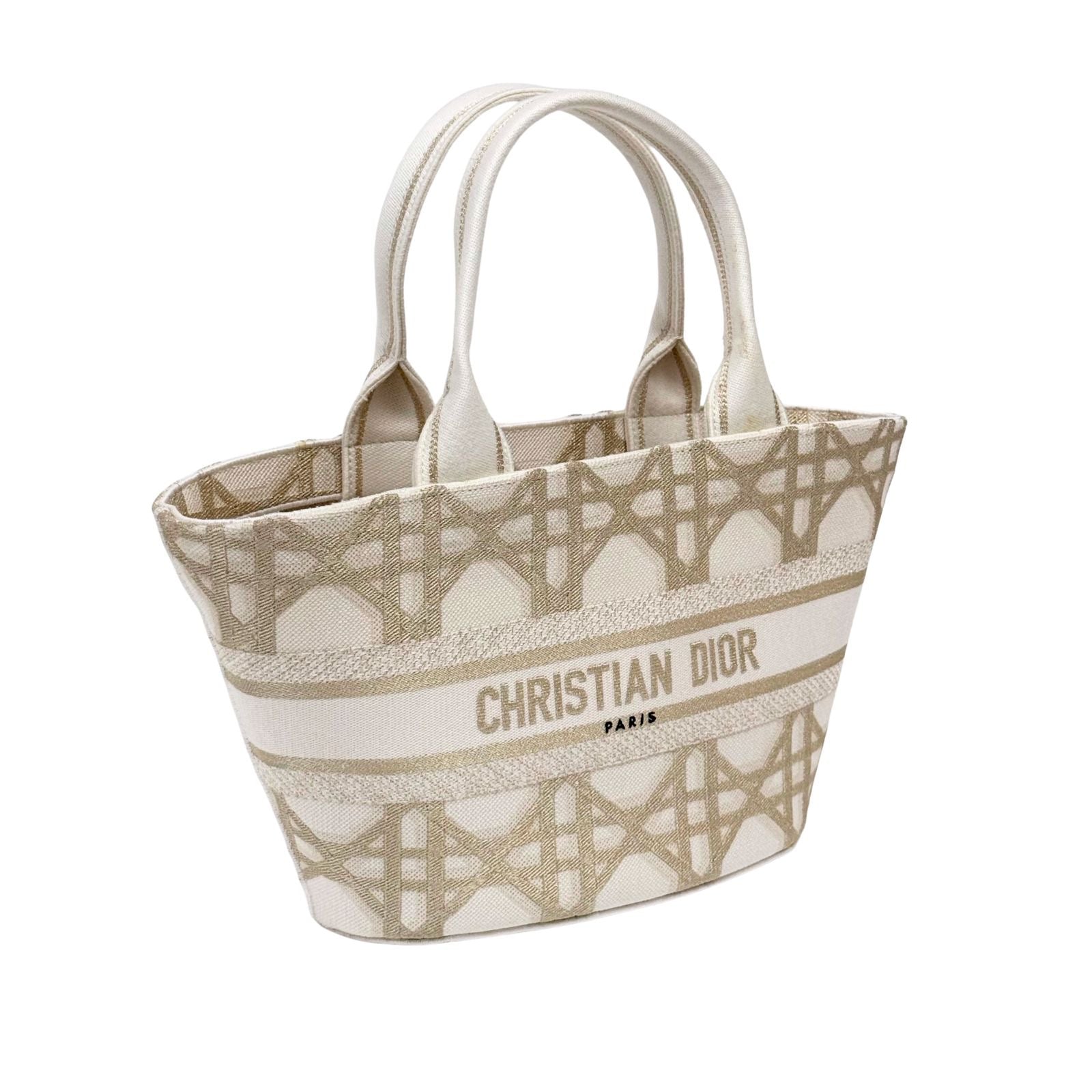 Christian Dior Cannage Brocart Basket Bag