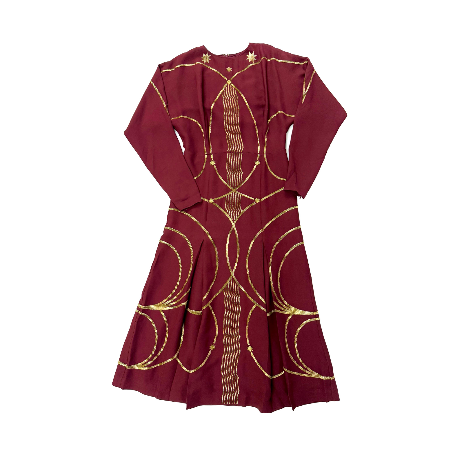 Burberry Burgundy Mulberry Silk Dress