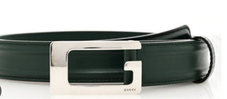 Gucci Ciny Lux G Cube 25MM Belt Dark Green