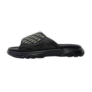 Christian Dior H Town Black Rubber Oblique Sandals