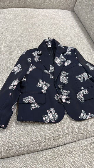 Burberry Navy Bear Print Coat