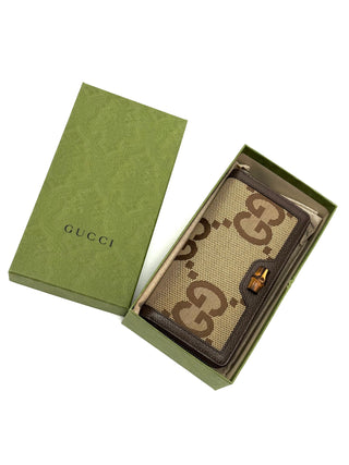 Gucci Long Wallet Bamboo Brown Beige