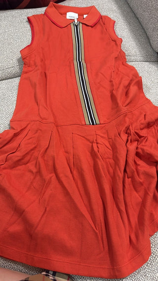 Burberry Orange Icon Stripe Polo Dress