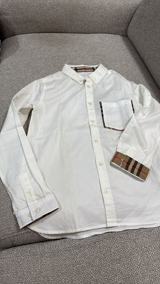 Burberry white classic button shirt