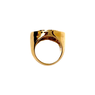 Burberry Gold coated Glas effect round logo ring