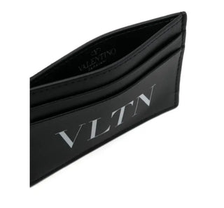 Valentino VLTN Logo Print Card Holder Black