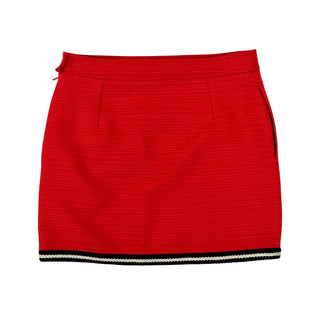 Gucci Wool Skirt with Braided Trim Red