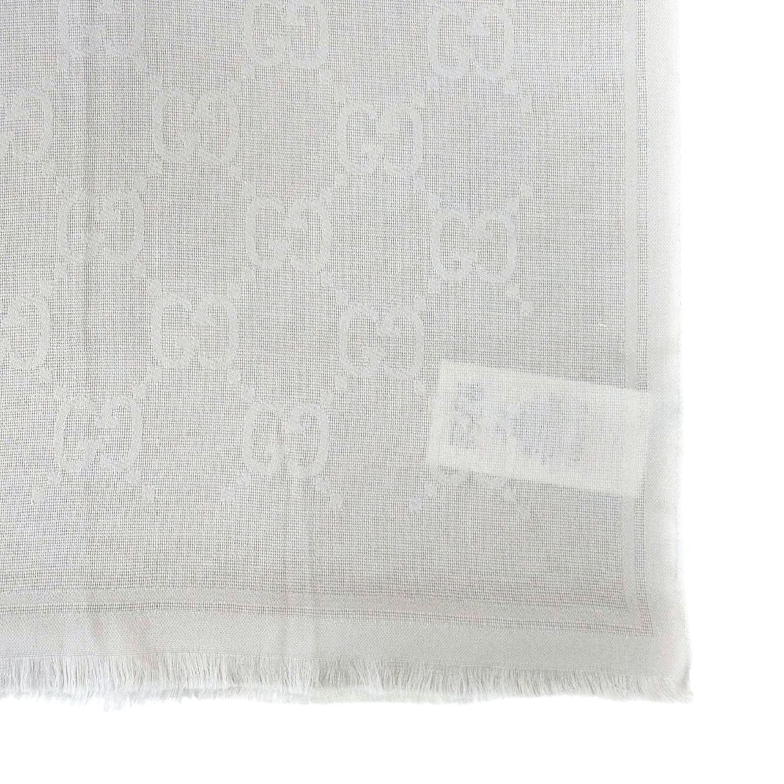Gucci Grey Scarf With GG print Wool