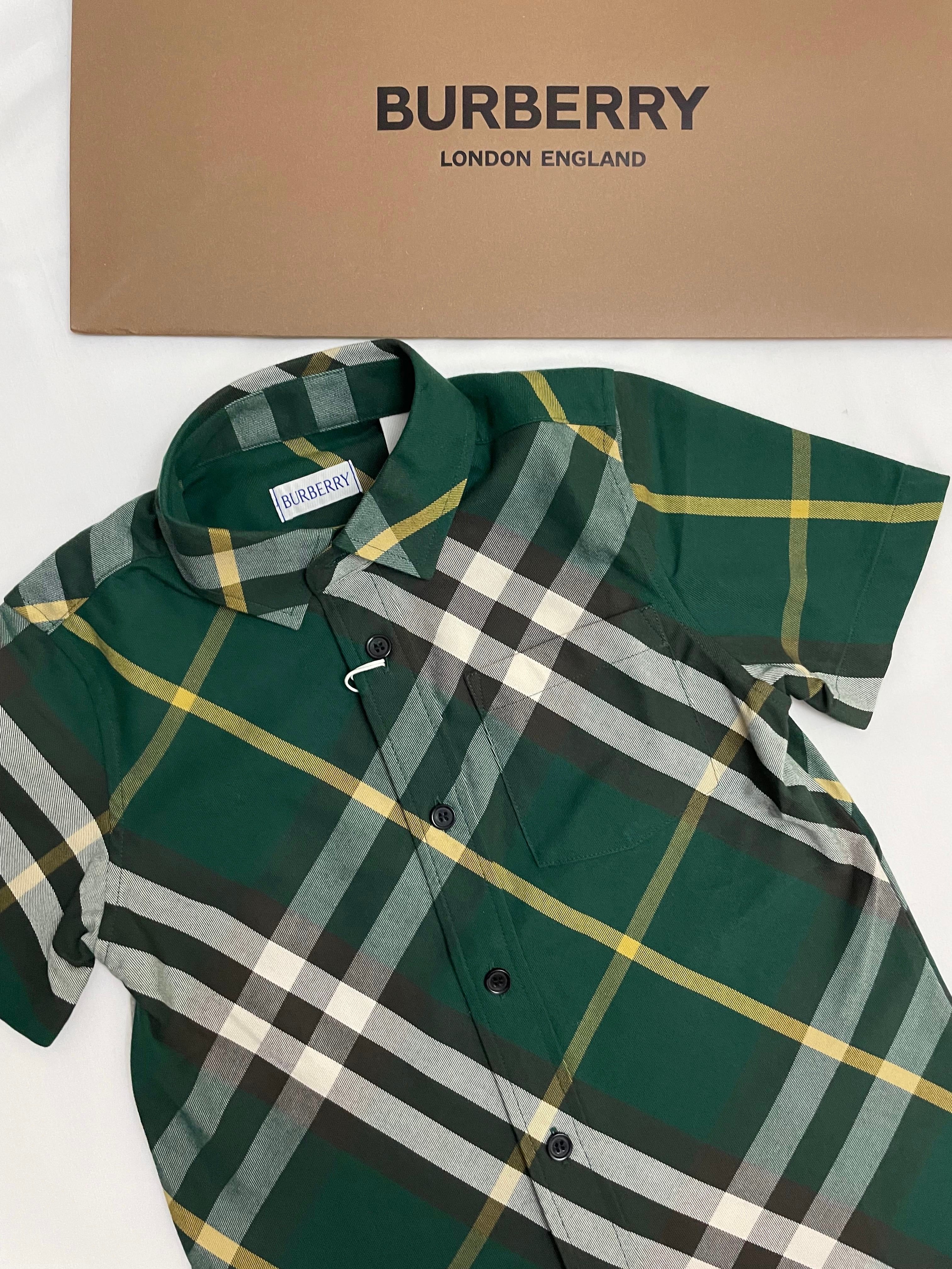 Burberry shirt green best sale